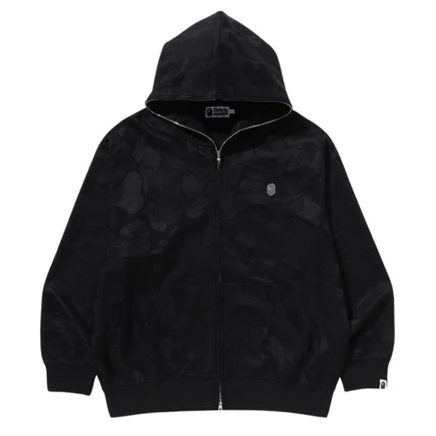 베이프 솔리드 카모 자카드 후드 집업 블랙 L