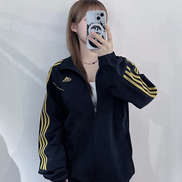 아디다스 스몰로고 삼선 바람막이