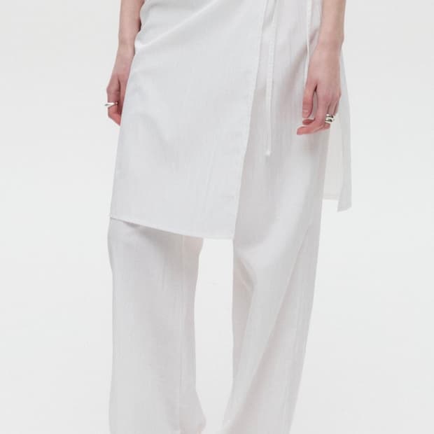 Dnsr 스커트 레이어드 팬츠 화이트 OS