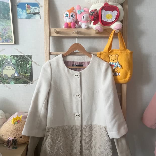 모리걸 빈티지 퍼 아이보리 코트🤍