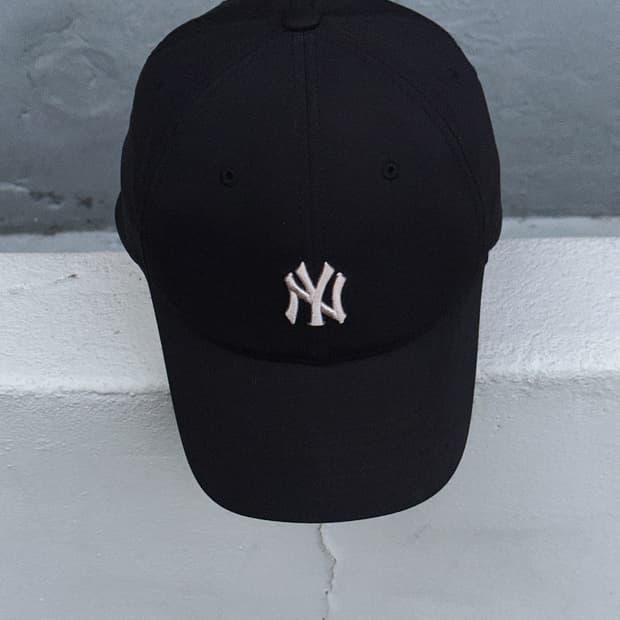 [F] MLB 뉴욕양키스 로고 블랙 볼캡 모자 우븐
