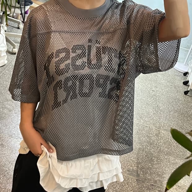 [Stüssy/스투시] Sport Jersey silver (M)