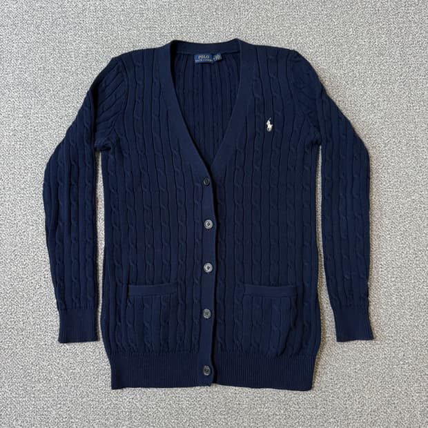 [아울렛 정품] 폴로 랄프로렌 꽈배기 니트 가디건 M