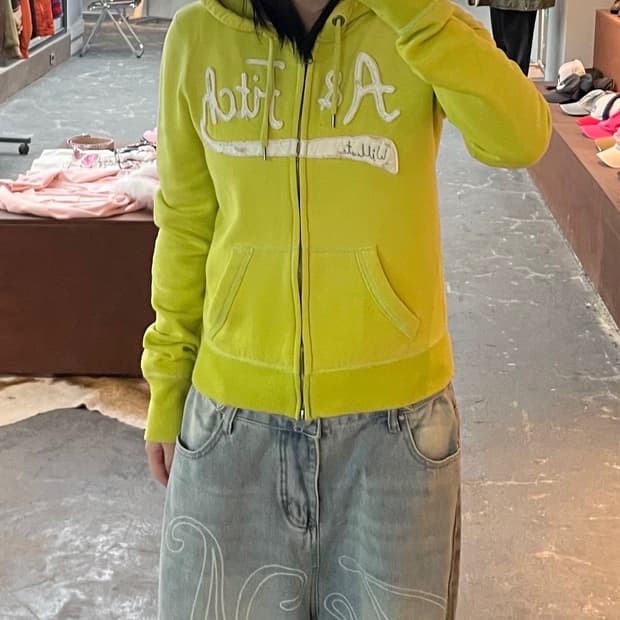 아베크롬비 y2k 라임 그린 후드집업 H1875