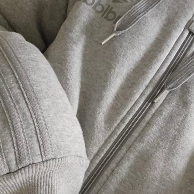 아디다스 기모 그레이 후드집업