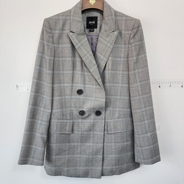 A+G 체크 더블 버튼 자켓