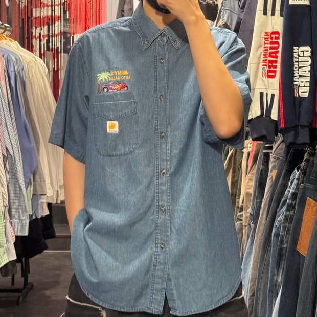 [IM] Carhartt 데님 반팔 셔츠 