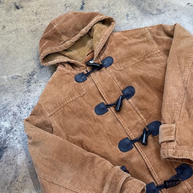 엠엘비 코듀로이 골지 브라운 더플 떡볶이 코트