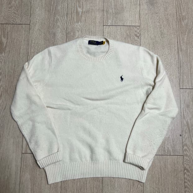 폴로 랄프로렌 아이보리 니트 울 스웨터 L