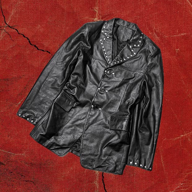 Japanese 90s 카우스킨 스터드 라인 블레이저 자켓 100