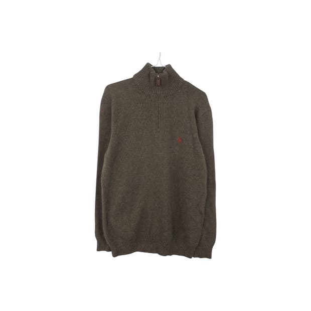 폴로랄프로렌 카키 하프집업 니트