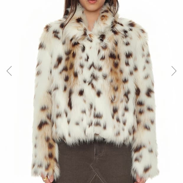 구해요)))투머치택스 레오파드 퍼자켓