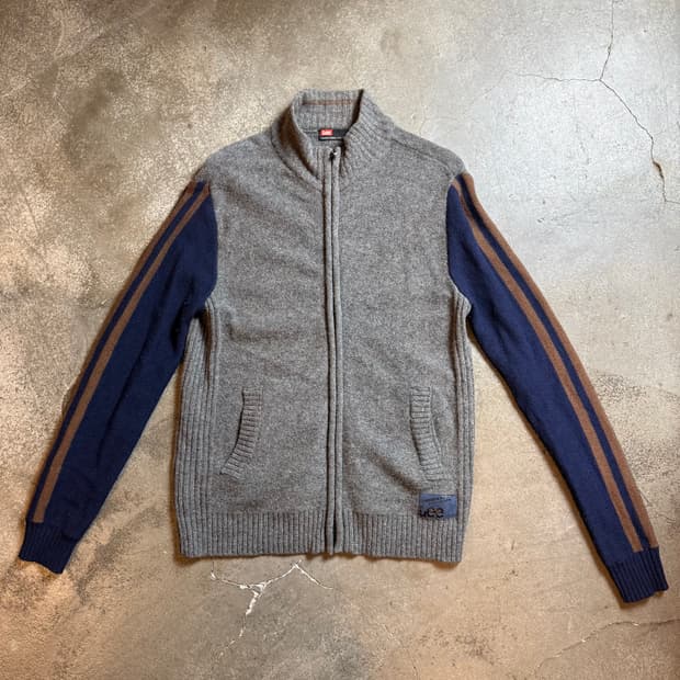 Lee 배색 니트 집업