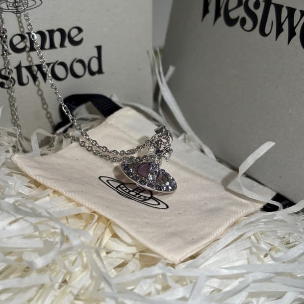 풀박스) 비비안웨스트우드 퍼플 오알비 펜던트 목걸이