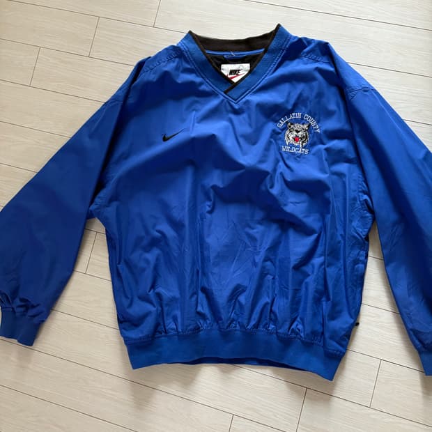 나이키 브이넥 바람막이 블루 XL