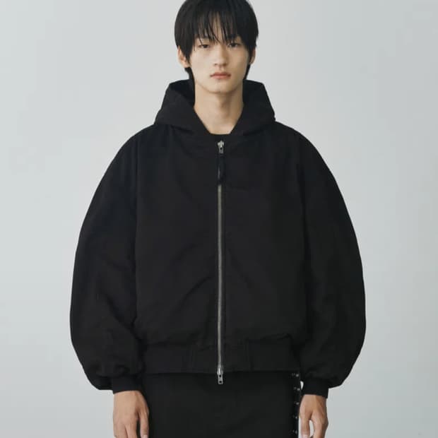 브랜디드 셔링후드봄버 블랙 M