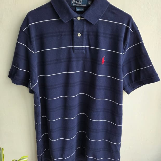 Polo Ralph Lauren 스트라이프 피케 폴로 (네이비)