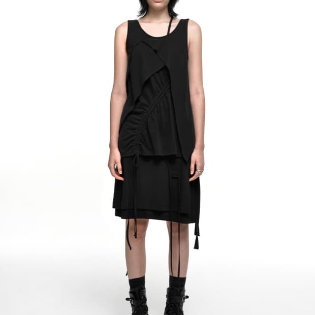 나체 폴드 레이어드 스커트