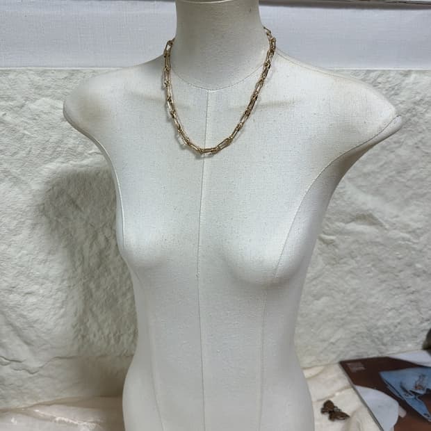 빈티지  중세 종이 클립 목걸이