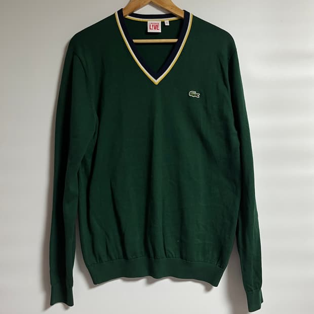 공용 라코스테 라이브 브이넥 니트 스웨터 105