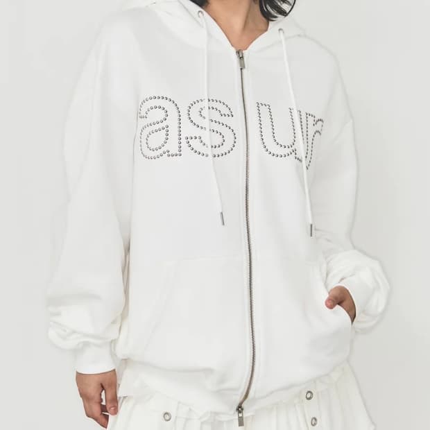 애즈유아 후드집업 화이트 M