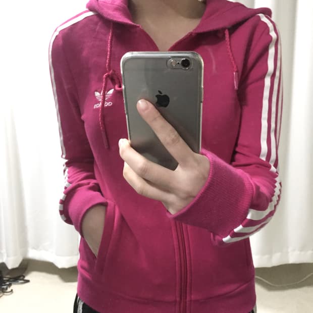 아디다스 핫핑크 트랙탑 후드집업