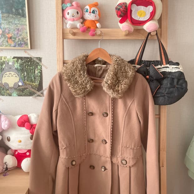 모리걸 빈티지 라떼갸루 엑시즈팜 퍼 코트 💗🤎