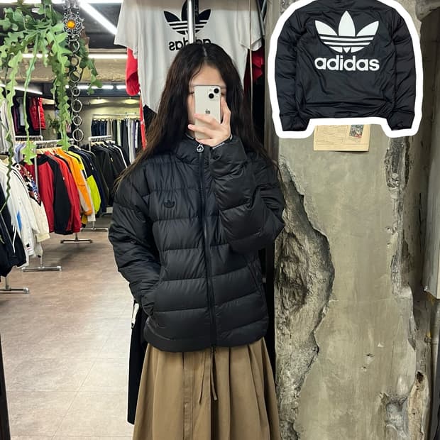 아디다스 리버시블 투웨이 패딩 블랙 XS #csz1833