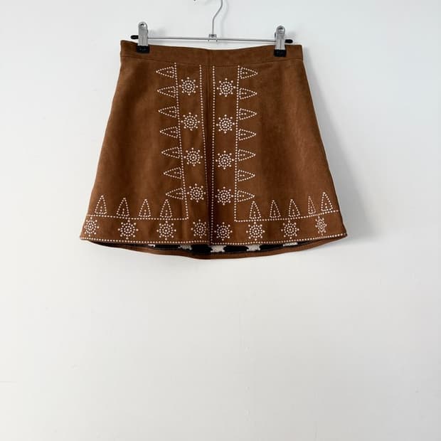 Ancient suede western skirt 