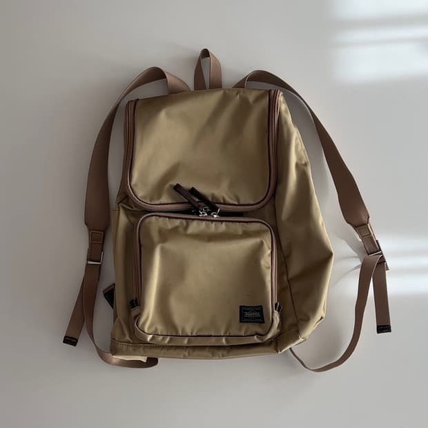 요시다 포터 플랜 데이팩 백팩 베이지