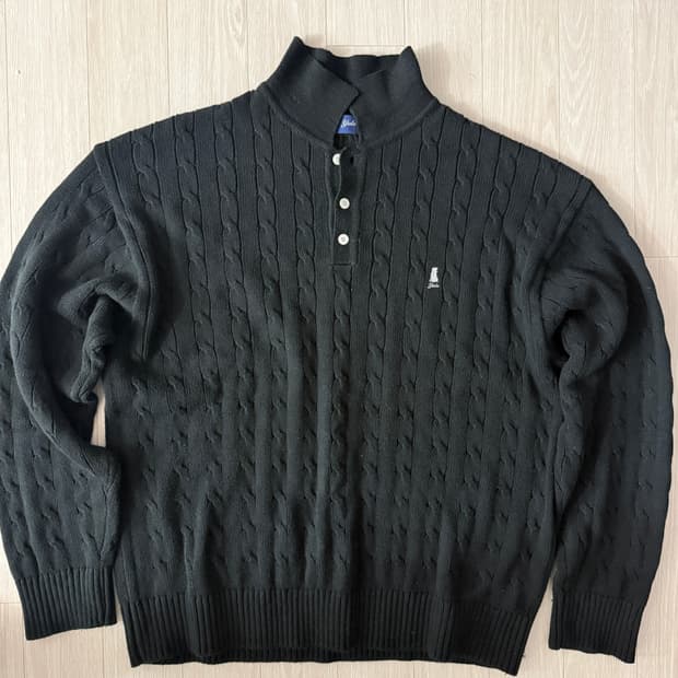 yale 카라 꽈배기 니트 XL