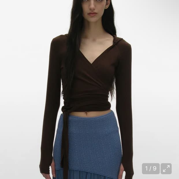 파르티멘토 랩 가디건 브라운