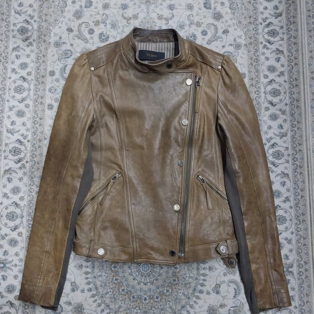 더아이잗 브라운 양가죽 라이더 자켓