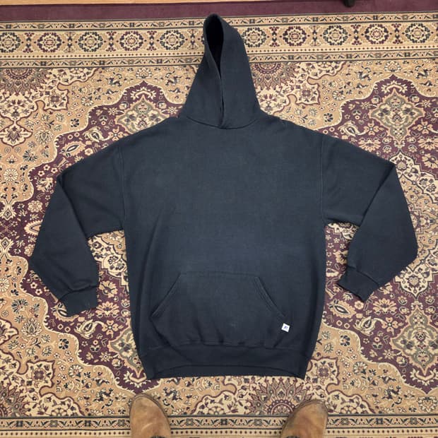 90s 빈티지 러셀 후드 블랙 XLT