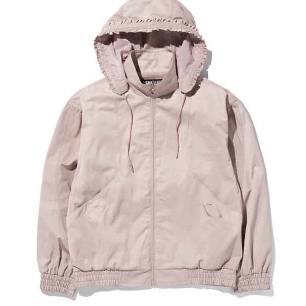 미스치프 보넷 후드 자켓 핑크 베이지 ML 바람막이