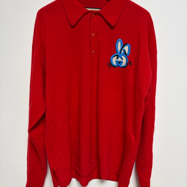 구찌 남성 래빗 컬렉션 레드 니트 L사이즈 국내 매장판 정품