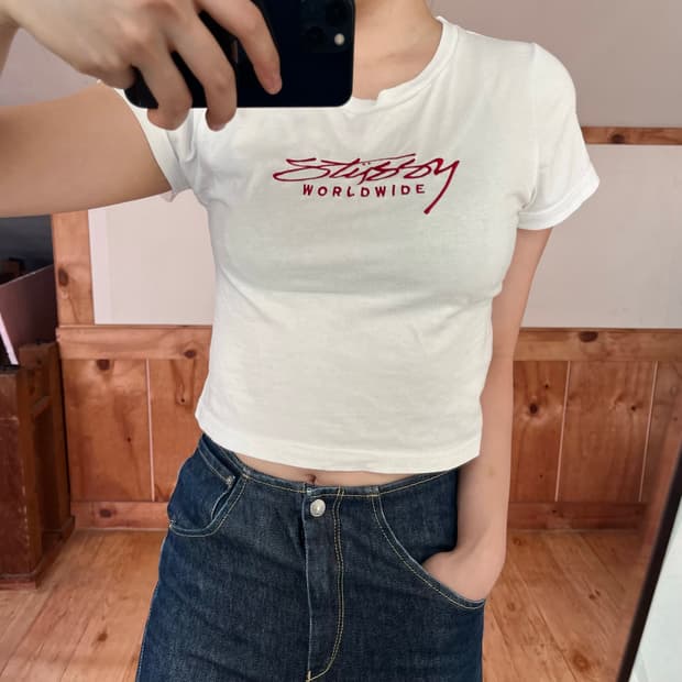 올드스쿨 스투시 크롭 티셔츠 8