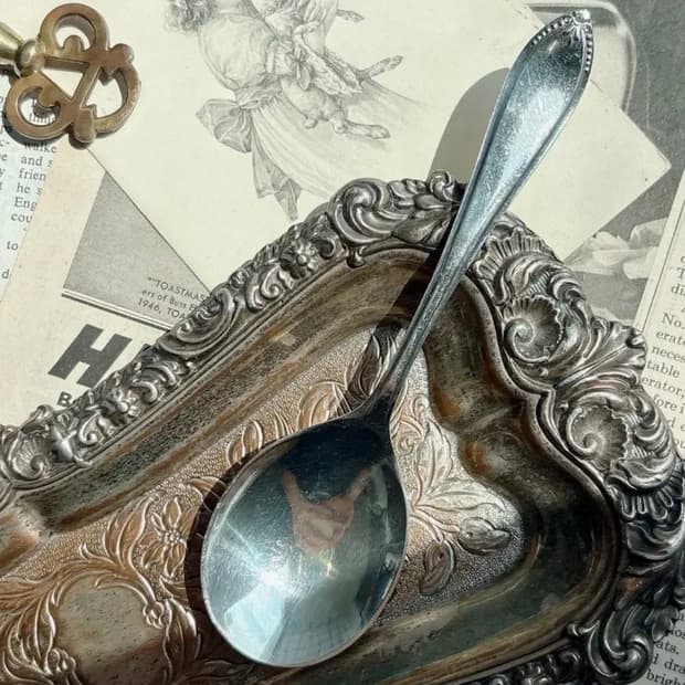 영국 앤틱 실버플레이트 디저트 스푼