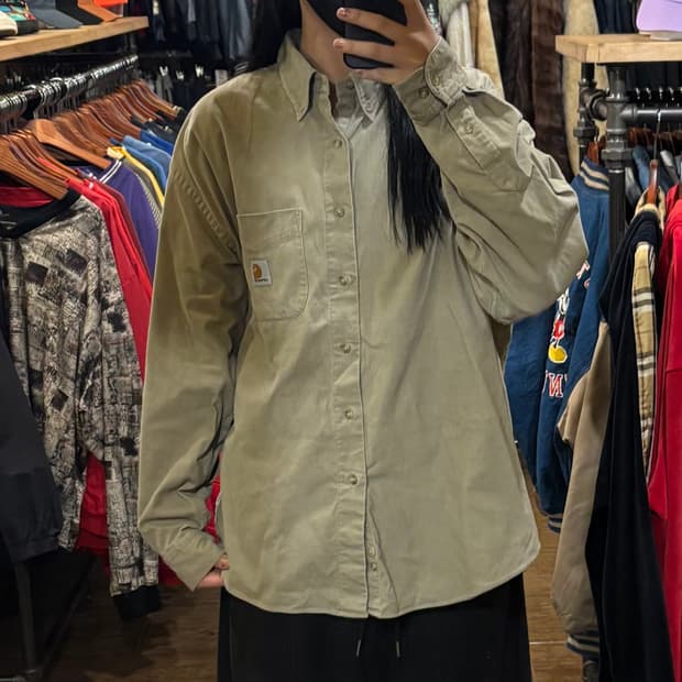 [HI] Carhartt 칼하트 코듀로이 긴팔 셔츠 아이보리
