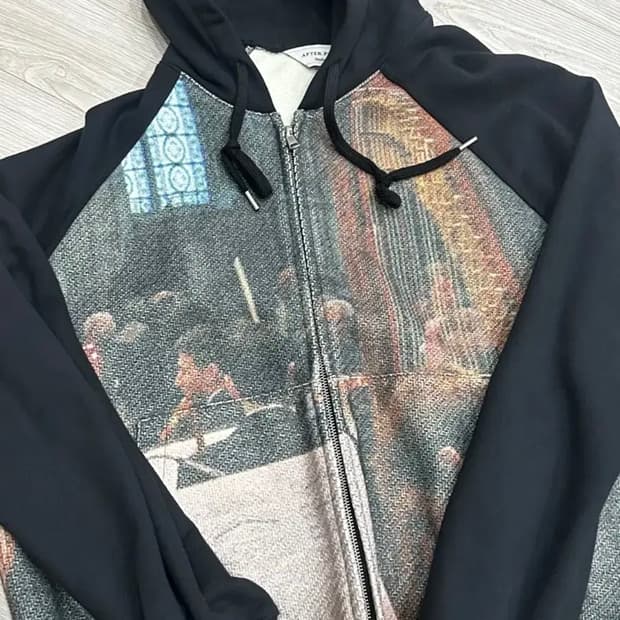 에프터프레이 프린팅 후드집업 M