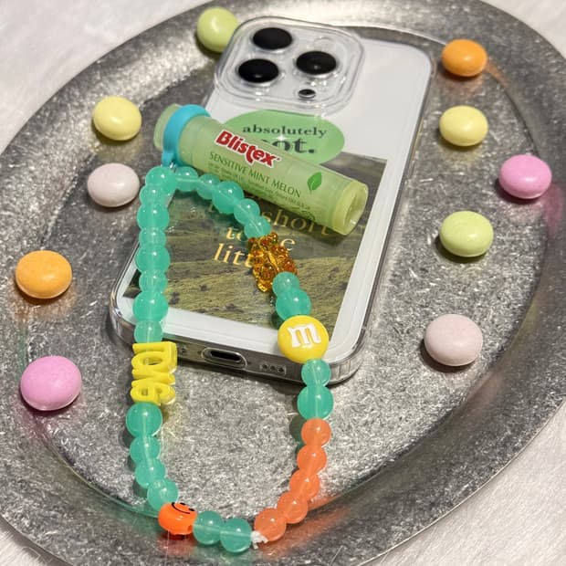 gesumchure 키치 비즈 립밤 키링 💛 (립밤 랜덤 배송)