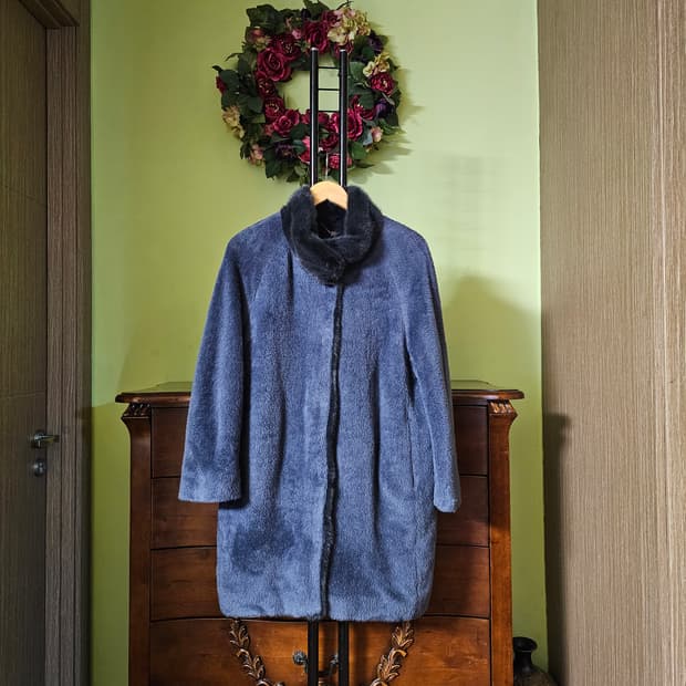 천연밍크카라 알파카 샤트렌코트