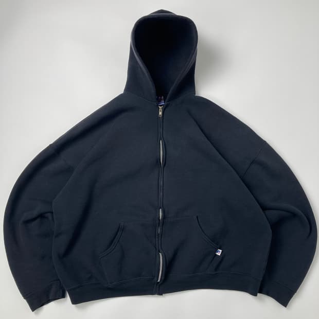 90s Russell Zip Up Hoodie (black)
