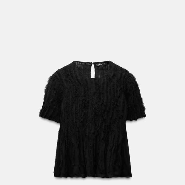 [zara] 프릴 블라우스 탑 S (55-66가능)