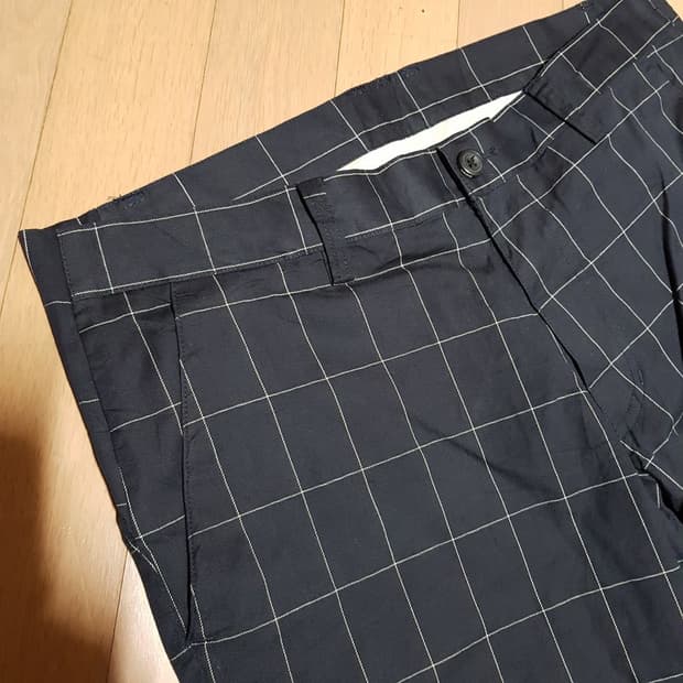 35 / 아디다스 / 네이비 체크 봄팬츠/와313부