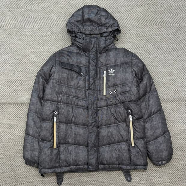 아디다스 체크 덕다운 후드 패딩 r2730