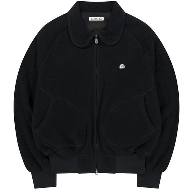 코이세이오 coyseio 라운드 칼라 플리스 자켓 블랙