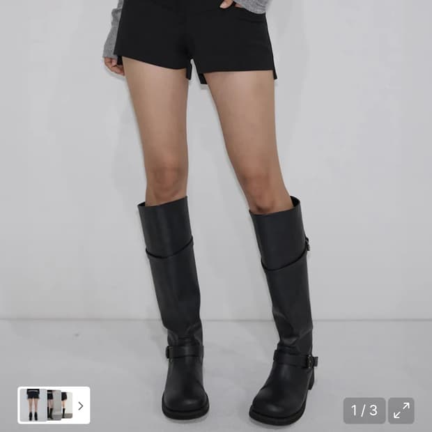 이네기 Oblique Line Shorts (black)