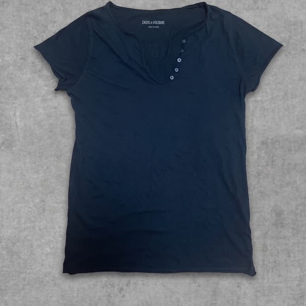 쟈딕앤볼테르 v넥 버튼 Tshirt S