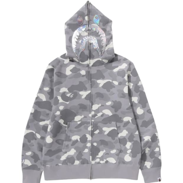 베이프 시티 카모 샤크 풀 집 후드 그레이 L